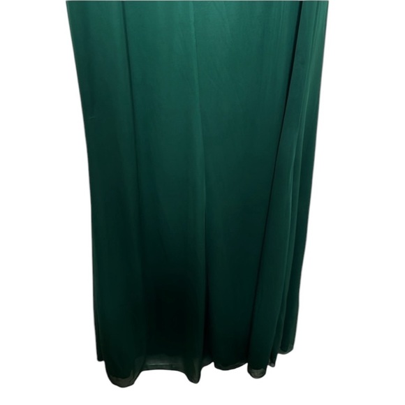 David's Bridal Green One Shoulder Lace Maxi Bridesmaid Dress Women Size 10 - Picture 8 of 8